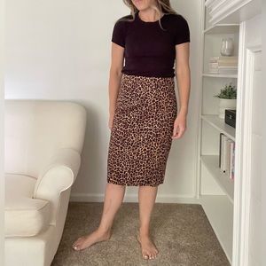 NWT JCrew Leopard Pencil Skirt